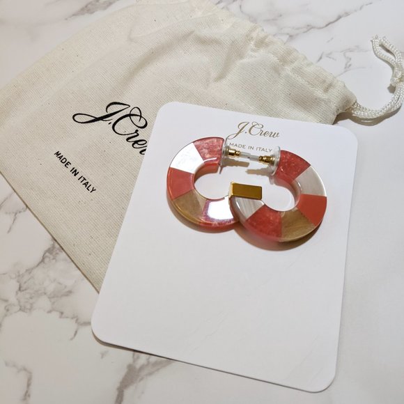 J.Crew Made-in-Italy Mixed Acetate Hoop Earrings - Picture 3 of 8
